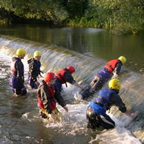 People in a river