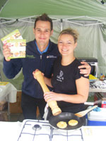 Paul Mocroft and Ilja Harvey at one of the live cookery demonstrations