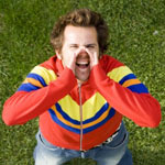man shouting