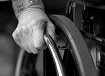 wheel of a wheelchair