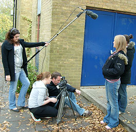 Young People at The Platform Young Peoples Centre in Witney shooting a short film as part of Oxfordshire's Summerscreen Festival