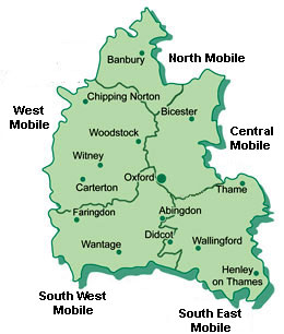 Mobile bus map of Oxfordshire