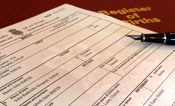 Signing the register