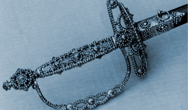 Woodstock steel small sword hilt