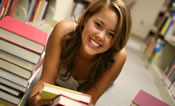Woman in a library
