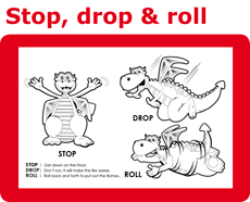 Click to download and colour in stop, drop and roll