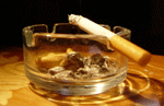 cigarette in ashtray