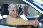 Older person in a car Older person in a car