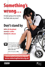 Something's wrong poster - young woman in wheelchair