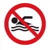 No swimming