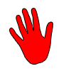 Hand held up to face you as a stop sign