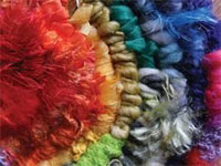 Brightly coloured wool