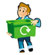 Boy with recycle box