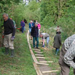 Foot path at Eynsham Abbey Fishponds