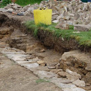The foundations for the drystone wall.
